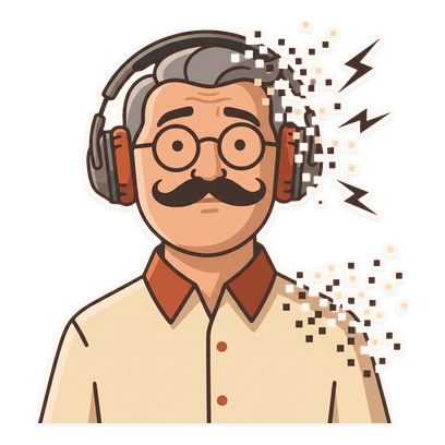 Dad dissolving into radio static