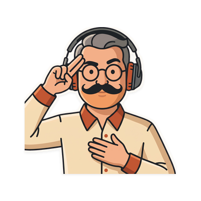 Dad gives a two-finger salute