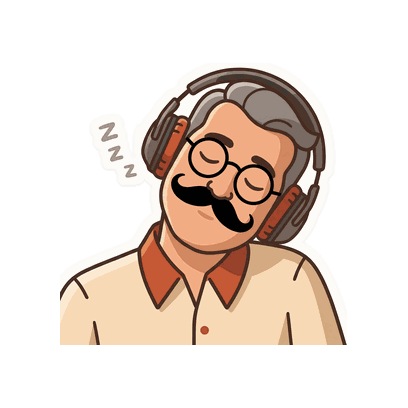 Dad dozes with his head tipped over, Z shapes rising